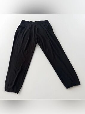 Eileen Fisher Womens Black 100% Silk Tapered Ankle Pants 31 Waist Pull On